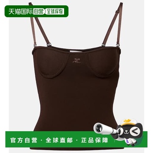 brown棕色 1h可退 徽标背心上衣 女士 舒适时 香港直邮Courreges