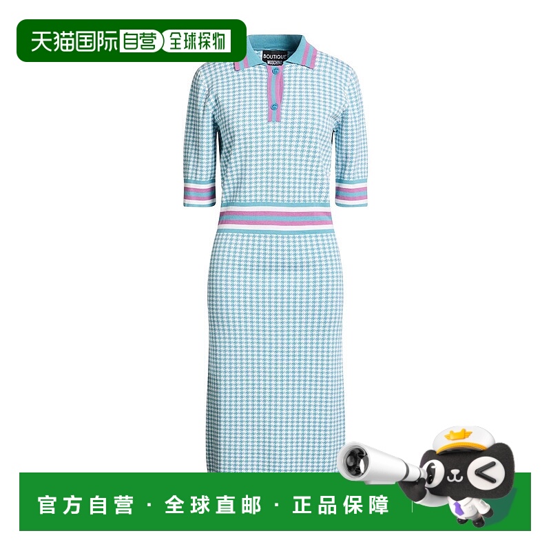 香港直邮潮奢 moschino 女士 中长连衣裙 green绿色 舒适时尚
