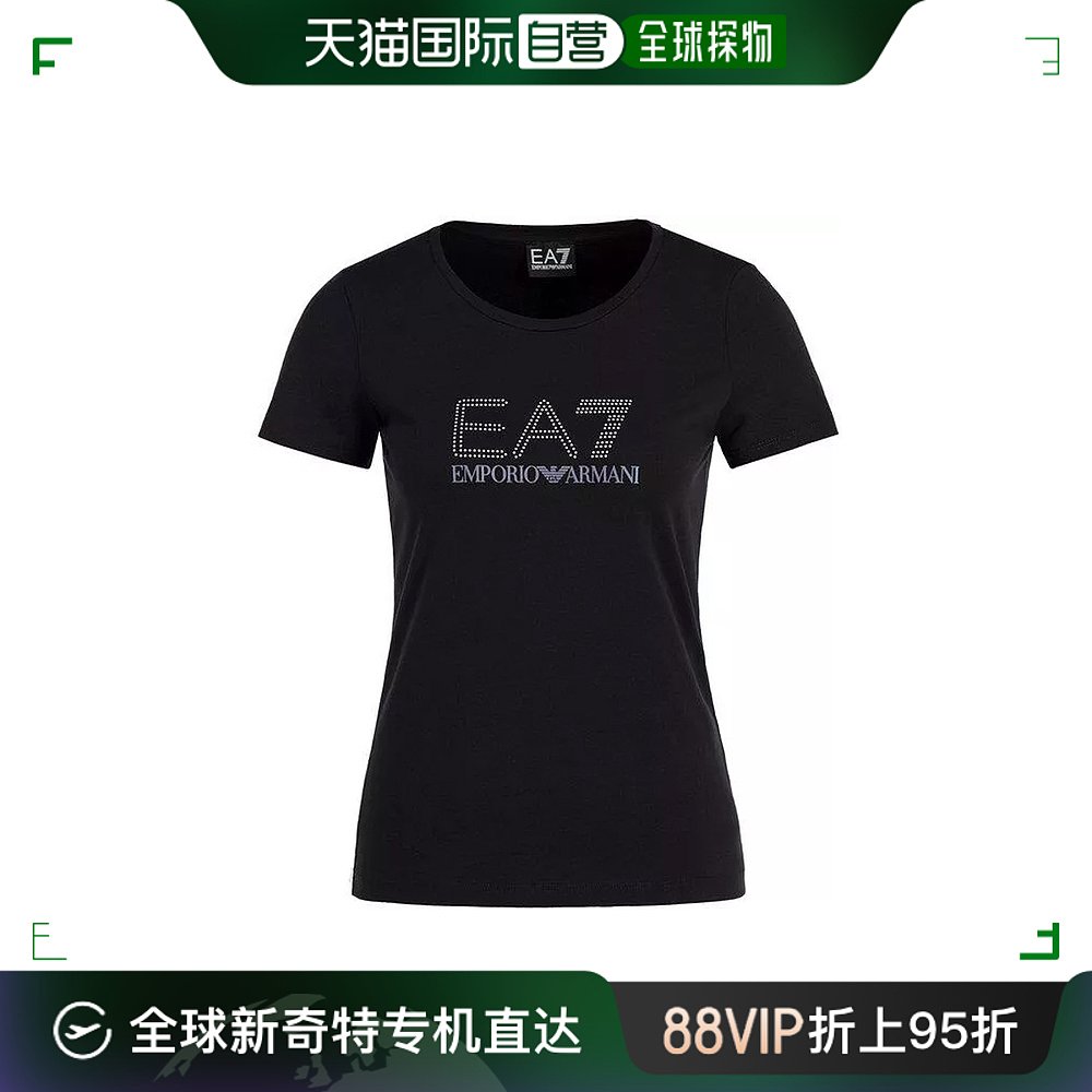 香港直邮EMPORIO ARMANI 女士黑色棉质短袖T恤 6GTT60-TJ29Z-1200 女装/女士精品 T恤 原图主图