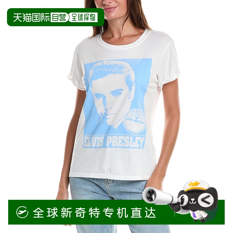 自营 recycled karma再生Karma女式Elvis X Sun唱片公司T恤，白色