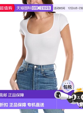 自营redoneRE/DONE Square Neck Bodysuit - white 美国奥莱直发