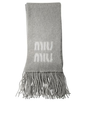 MIU MIU 女士围巾 5FS0622CQDF0031 灰色 徽标围巾