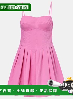 1h可退 香港直邮Simkhai 女士 Kitt 棉混纺迷你连衣裙 pink粉色