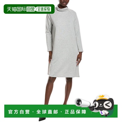 自营EILEEN FISHER Round Neck Shift Dress - grey 美国奥莱直发