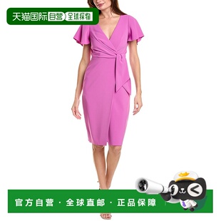 Faux Tahari Wrap Dress 美国奥莱直发连衣裙 自营 purple Elie