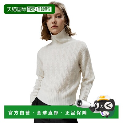 自营lilysilkWomen's Classic Cable Knit Turtleneck Sweater -