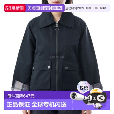 韩国直邮Barbour Tilda女款休闲拉链口袋夹克外套格纹内衬LCA0357