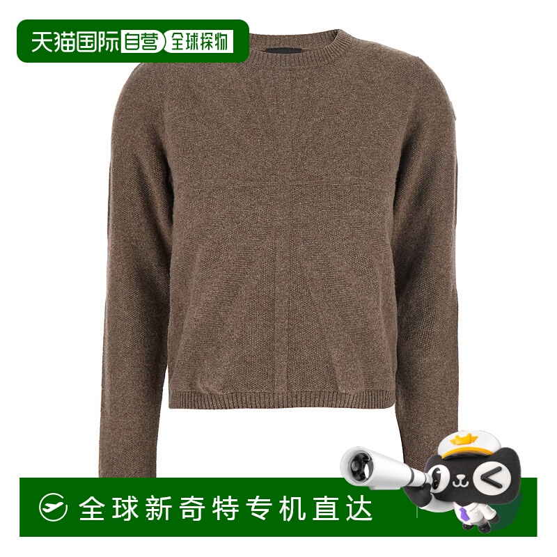 1h可退 香港直邮潮奢 Moncler 盟可睐 女士 'Biker' 棕色圆领带Lo