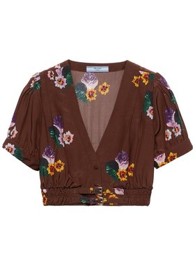 Prada 印花短款​​衬衫 P441HK15CISOOO