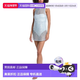 自营Milly Sequin Mesh Mini Dress - blue 美国奥莱直发
