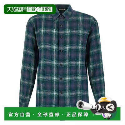 1h可退 香港直邮AURALEE 男士 'Airy Check' 羊毛衬衫 A25AS01WNF