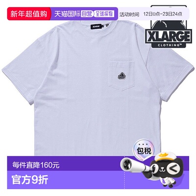 日本直邮XLARGE男士斜裁 OG 短袖口袋 T恤 [101261011005 SS26]