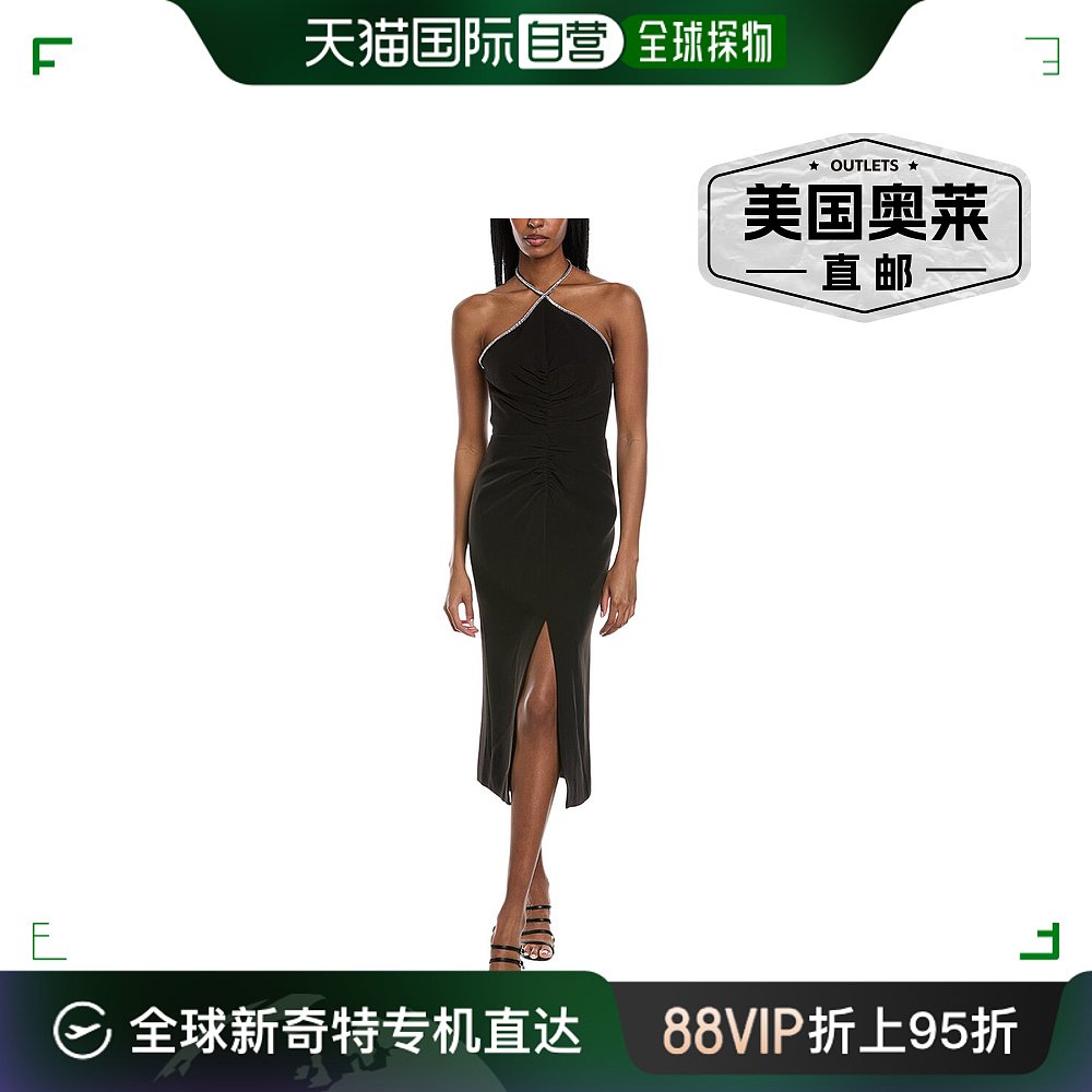 Halston Piper 中长连衣裙 - 黑色 【美国奥莱】直发 女装/女士精品 连衣裙 原图主图