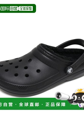 韩国直邮crocs Crocs 女式经典内衬木屐毛茸茸凉拖鞋 黑色 207010