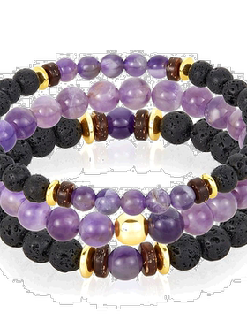 自营 Crucible Los Angeles 3 件装紫水晶、熔岩、木材和黄金赤铁