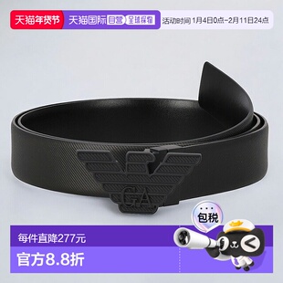 日本直邮EMPORIO ARMANI 男士皮带 Y4S642YQ48K 81386 黑色新款