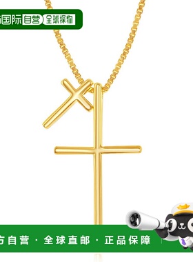 自营 simona纯银双十字项链 - 镀玫瑰金 - 金色 美国奥莱直发