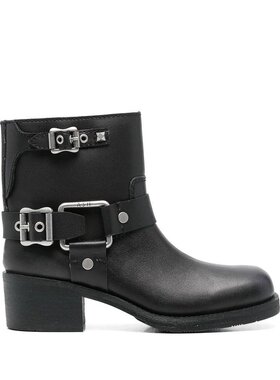 ASH 女士高跟鞋 TEXAS01BLACK 黑色 粗跟短筒靴