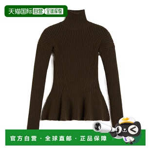 香港直邮Max Mara 羊毛和羊绒高领荷叶边毛衣 1366485306针织衫