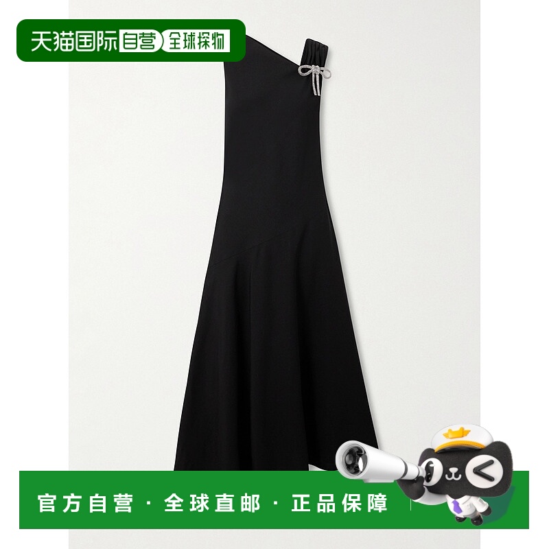 香港直邮Jil Sander 吉尔 桑达 女士 不对称蝴蝶结绉纱中长连衣裙