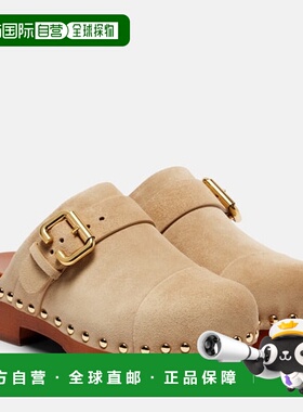 1h可退 香港直邮Chloe 蔻依 女士 Jeannette 40 精饰绒面革木屐