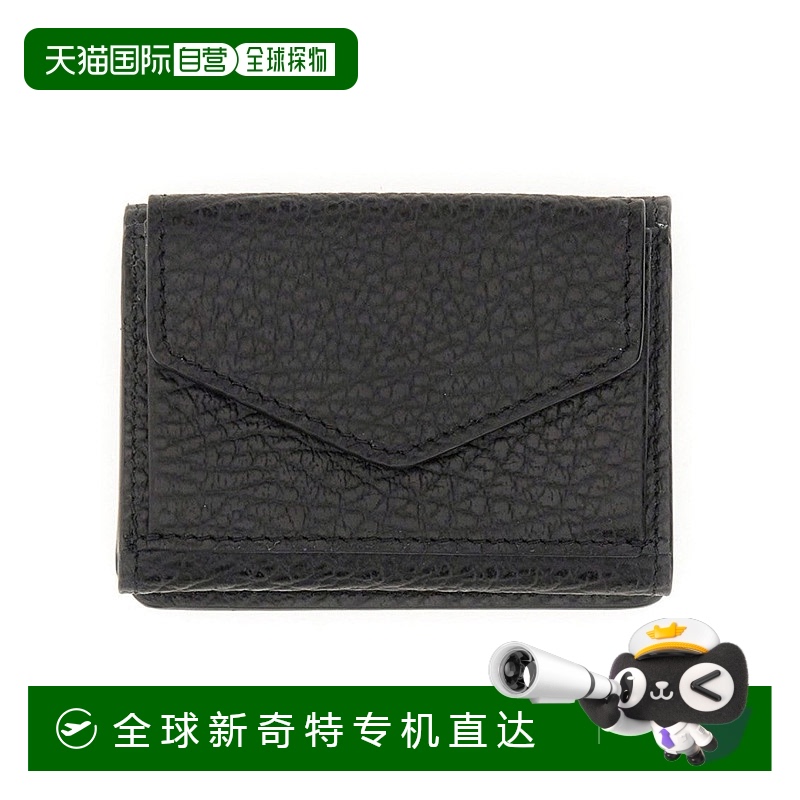 自营 maison margielaFour Stitches Compact Wallet - black 【