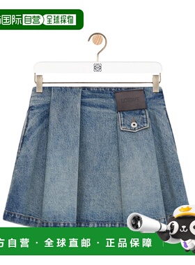 1h可退 香港直邮Loewe 牛仔迷你裙 S359Y1EX28半身裙牛仔裙a字裙