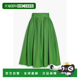 1h可退 香港直邮CAROLINA HERRERA 女士 褶裥棉混纺罗缎中长半身