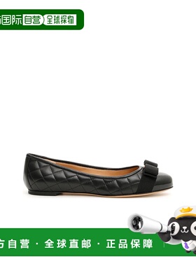 香港直邮Salvatore Ferragamo 黑色珩缝芭蕾舞平底鞋 01M831