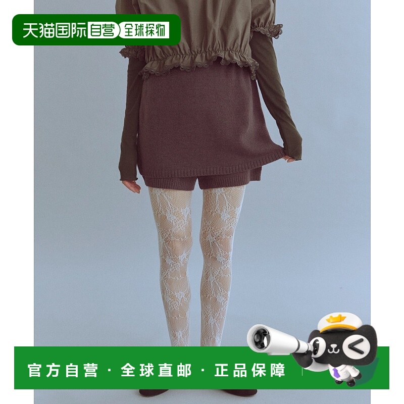 1h可退 日本直邮EN NEUME 女装 仿羊驼毛质感针织短裙 松紧腰设计