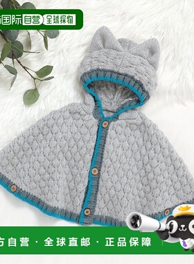 1h可退 日本直邮BREEZE 儿童 动物图案针织披肩  J405015