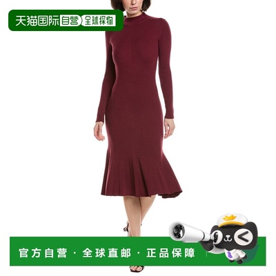 自营T Tahari Knit Flare Midi Dress - purple 美国奥莱直发