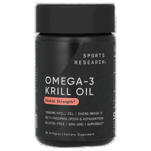 香港直发sports research富含南极磷虾油和虾青素30粒