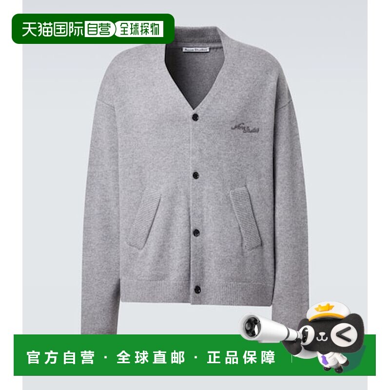1h可退 香港直邮Acne Studios 艾克妮 男士 徽标羊毛牦牛针织开衫