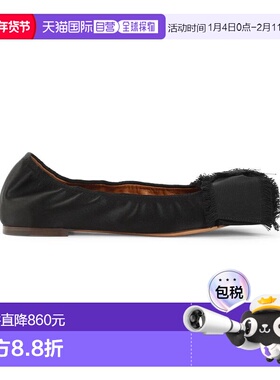 1h可退 香港直邮Lanvin 朗雯 女士 蝴蝶结芭蕾平底鞋 FWBAMB04SAT