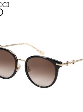 GUCCI 太阳镜男式女式亚洲版型防紫外线太阳镜黑色 GG1015SK-004