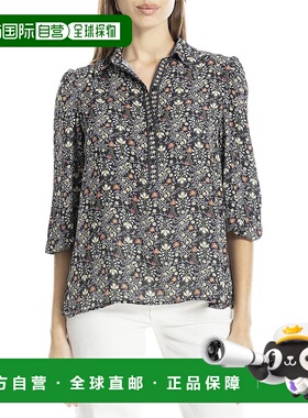 自营 Max Studio 3/4袖衬衫-黑色 美国奥莱直发上衣女装