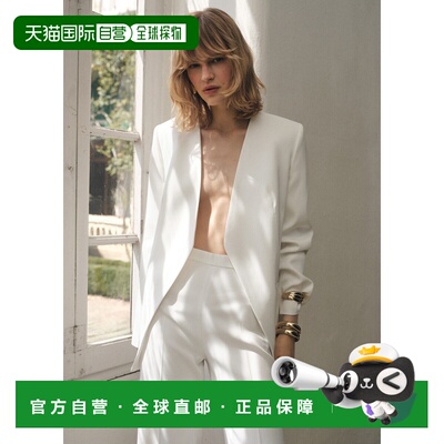 自营欧洲直邮Mango芒果 女士白色双排扣西装外套