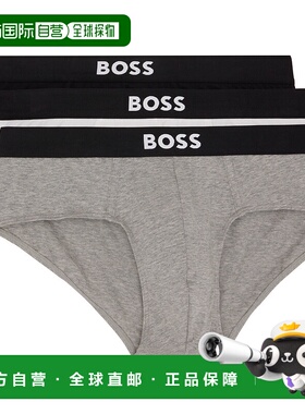 1h可退 香港直邮BOSS 波士 男士 三件装白色 & 黑色 Logo-Waistba