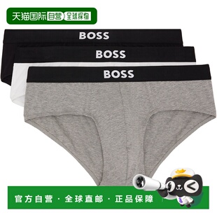 1h可退 香港直邮BOSS 波士 男士 三件装白色 & 黑色 Logo-Waistba