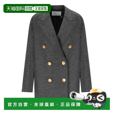 自营 harris wharf london无烟煤灰色双排扣Caban-灰色 美国奥莱