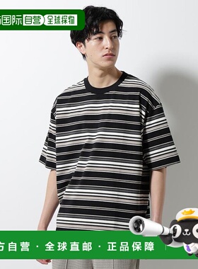 日本直邮NANO universe 多边框宽松半袖T恤 [NA103EM156381]条纹