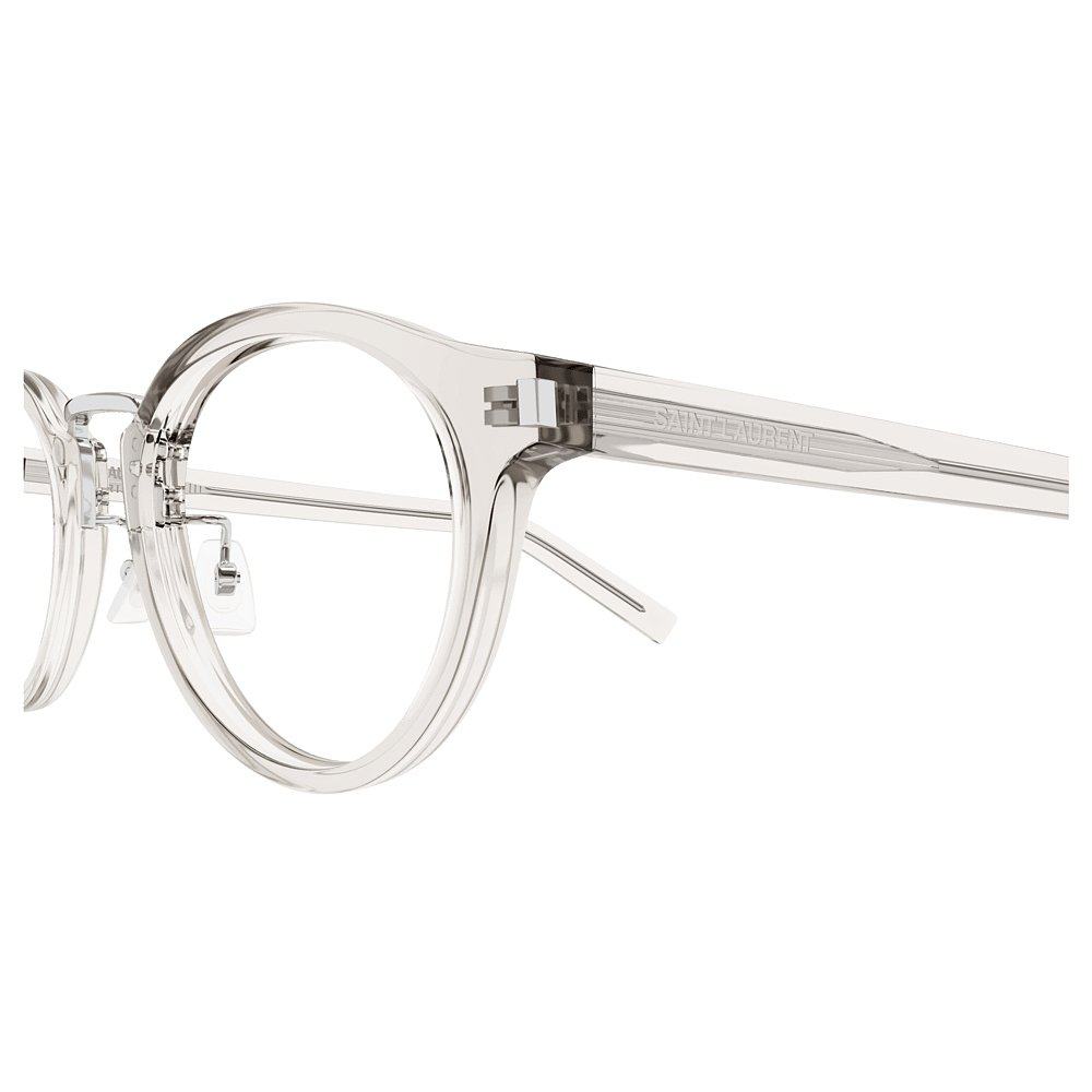 SAINT LAURENT 男士眼镜 SL728J003 SS2025 白色 椭圆框平光镜