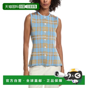 Rose blue Jacquard Top 美国奥莱直发 Plaid 自营Lela