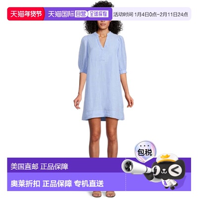 自营Lilly Pulitzer Mialeigh Shift Dress Women Blue  Linen Pu