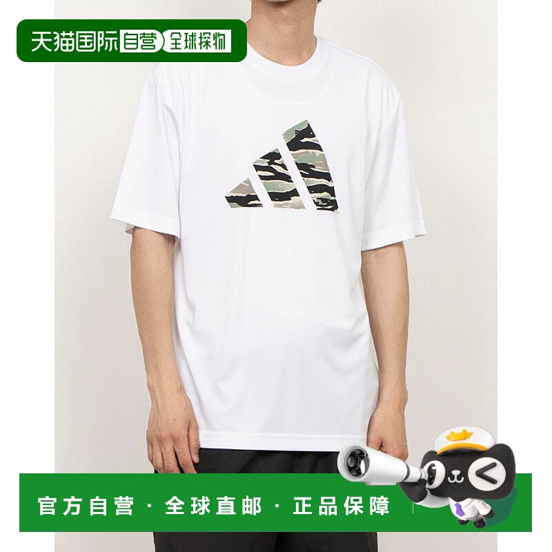 日本直邮 AP 男士半袖机能 T 恤 M CAMO LOGO 聚酯 T 恤 [JW8925]