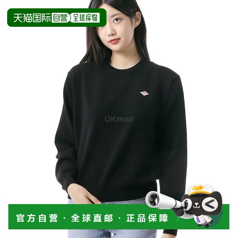 韩国直邮DANTON DTD0027-LMW 徽标贴片羊毛套头针织衫 女士街头风