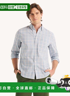 自营Nautica Mens Classic Fit Wrinkle-Resistant Plaid Shirt -