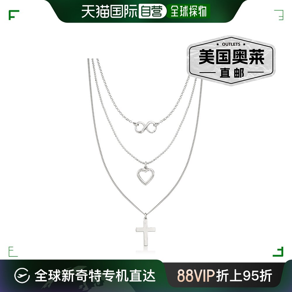 ross-simons 意大利纯银符号分层项链 18 英寸 【美国奥莱】直发