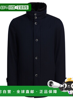 1h可退 香港直邮Herno 男士 蓝色单排扣初剪羊毛大衣 IM000369U33